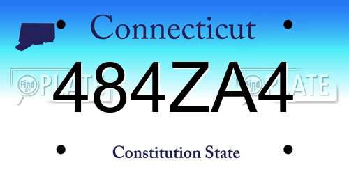 484ZA4 Connecticut License Plate