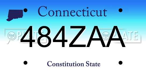 484ZAA Connecticut License Plate