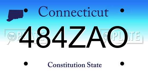 484ZAO Connecticut License Plate