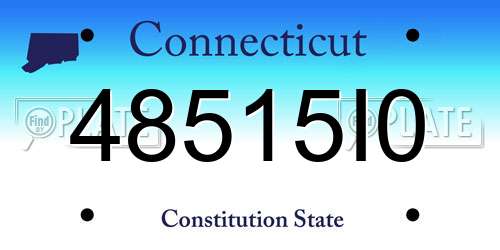 48515I0 Connecticut License Plate
