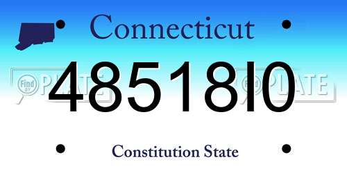 48518I0 Connecticut License Plate