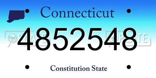 4852548 Connecticut License Plate