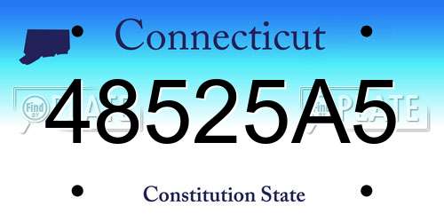 48525A5 Connecticut License Plate