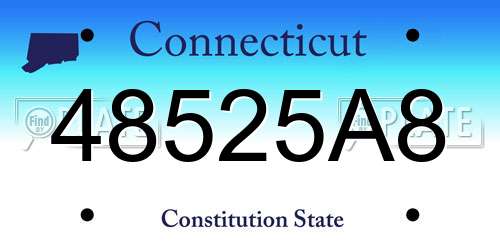 48525A8 Connecticut License Plate