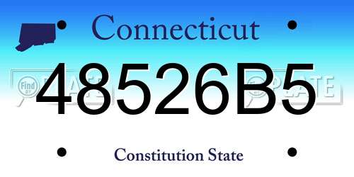 48526B5 Connecticut License Plate