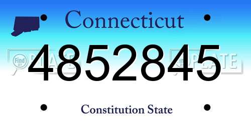 4852845 Connecticut License Plate