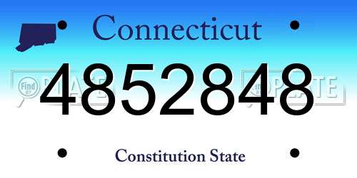 4852848 Connecticut License Plate