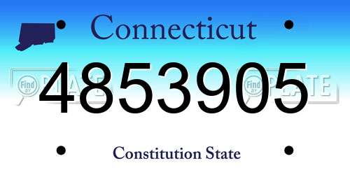 4853905 Connecticut License Plate