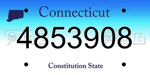 4853908 Connecticut License Plate