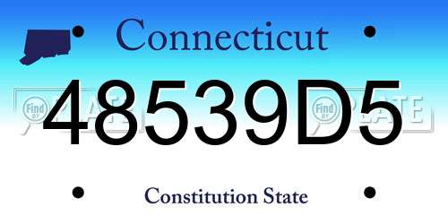 48539D5 Connecticut License Plate