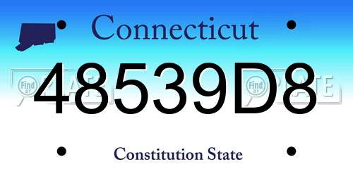 48539D8 Connecticut License Plate