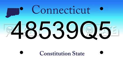 48539Q5 Connecticut License Plate