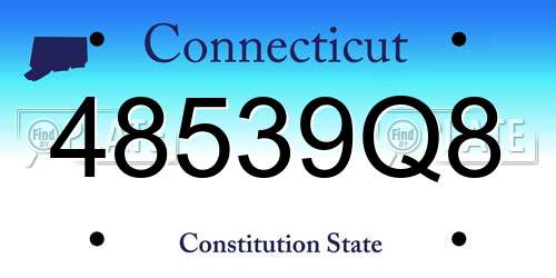 48539Q8 Connecticut License Plate