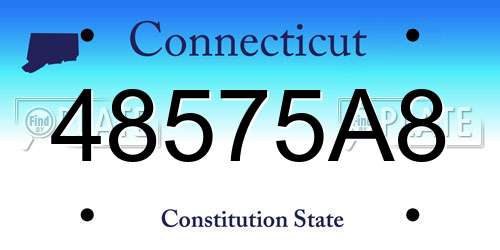 48575A8 Connecticut License Plate