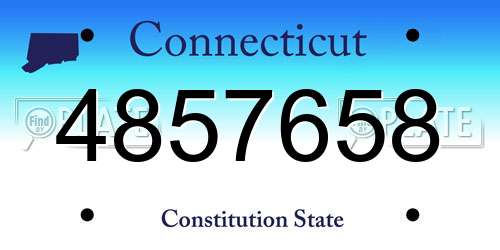 4857658 Connecticut License Plate