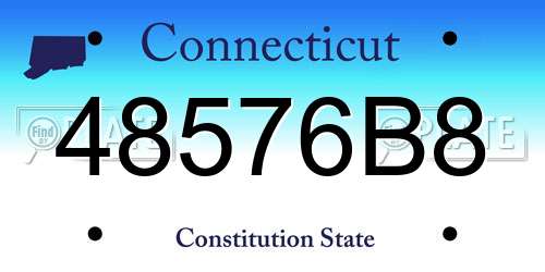 48576B8 Connecticut License Plate