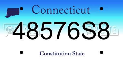 48576S8 Connecticut License Plate