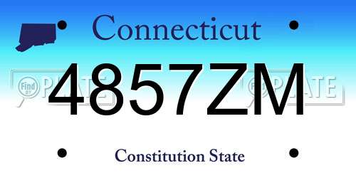 4857ZM Connecticut License Plate