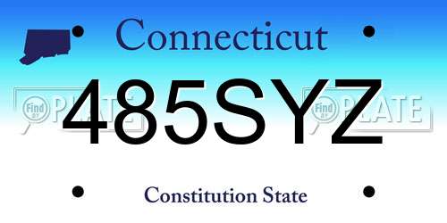 485SYZ Connecticut License Plate