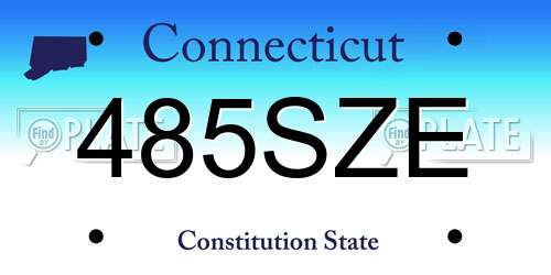 485SZE Connecticut License Plate