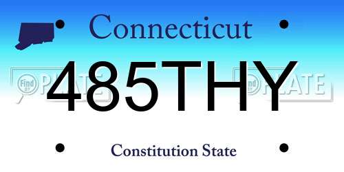 485THY Connecticut License Plate