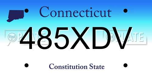 485XDV Connecticut License Plate