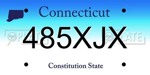 485XJX Connecticut License Plate