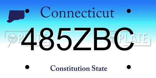 485ZBC Connecticut License Plate
