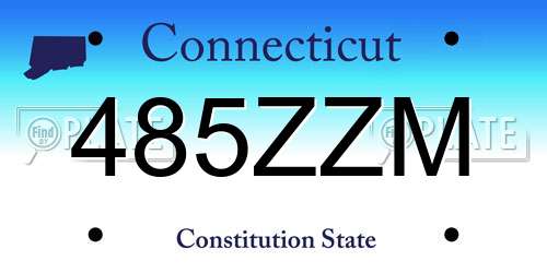 485ZZM Connecticut License Plate