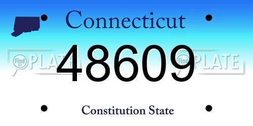 48609 Connecticut License Plate