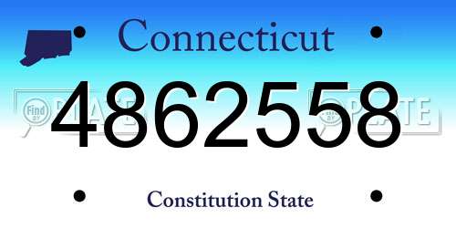 4862558 Connecticut License Plate