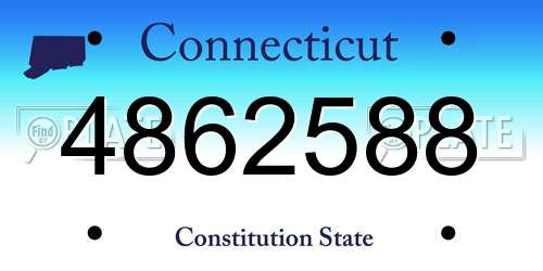 4862588 Connecticut License Plate