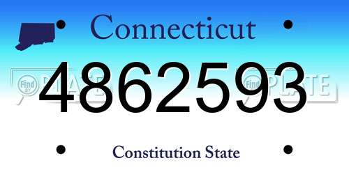 4862593 Connecticut License Plate