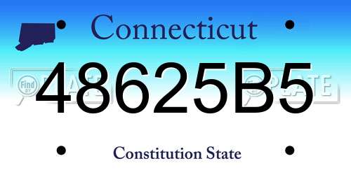 48625B5 Connecticut License Plate