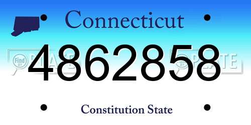 4862858 Connecticut License Plate