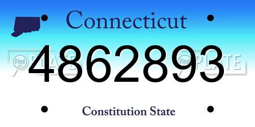 4862893 Connecticut License Plate