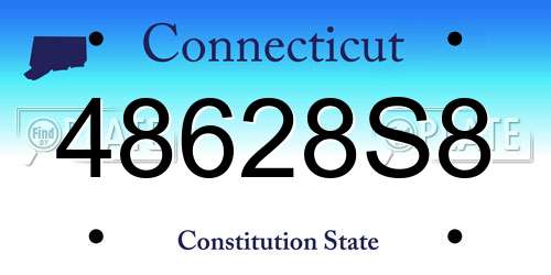48628S8 Connecticut License Plate