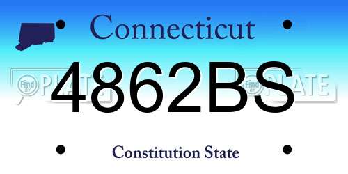 4862BS Connecticut License Plate