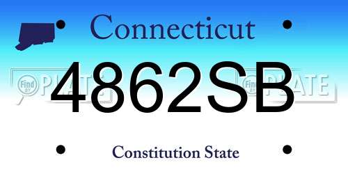 4862SB Connecticut License Plate