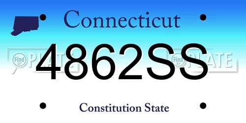 4862SS Connecticut License Plate