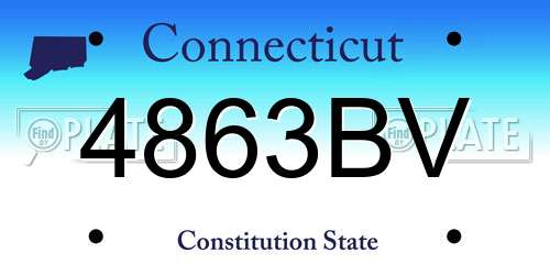4863BV Connecticut License Plate