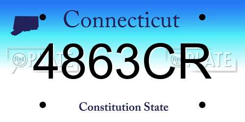 4863CR Connecticut License Plate
