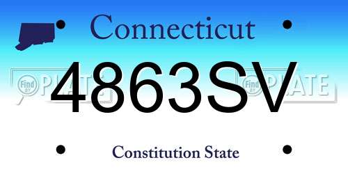 4863SV Connecticut License Plate