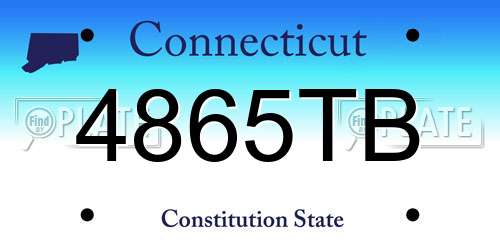4865TB Connecticut License Plate