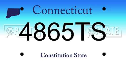 4865TS Connecticut License Plate