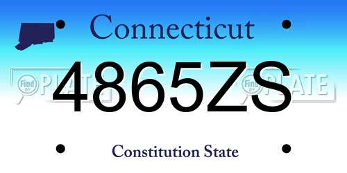 4865ZS Connecticut License Plate