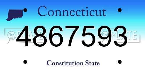 4867593 Connecticut License Plate