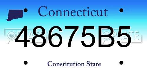 48675B5 Connecticut License Plate