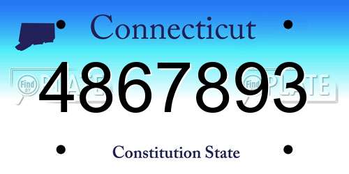 4867893 Connecticut License Plate