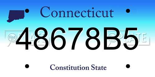 48678B5 Connecticut License Plate